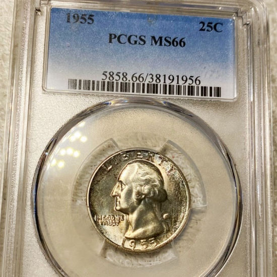 1955 Washington Silver Quarter PCGS - MS66