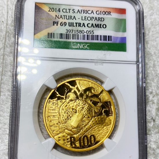 2014 S. Africa Gold 100 Reis NGC - PF69ULTCAM 1Oz