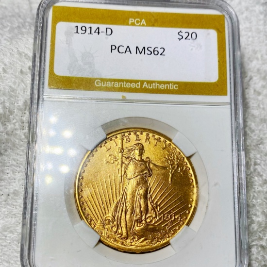 1914-D $20 Gold Double Eagle PGA - MS62