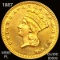 1887 Rare Gold Dollar GEM BU PL