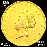 1855-O Rare Gold Dollar ABOUT UNCIRCULATED