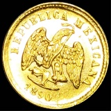 1890 Rare Gold One Peso UNCIRCULATED