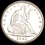 1891 Seated Half Dollar UNCIRCULATED