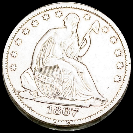 1867-S Seated Half Dollar ABOUT UNCIRCULATED