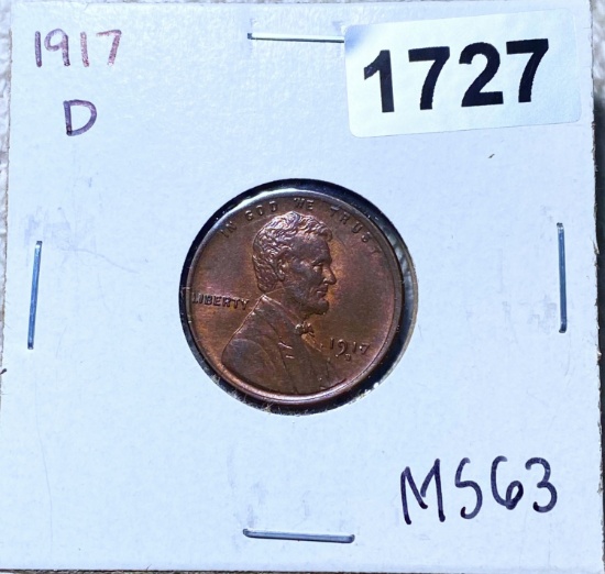 1917-D Lincoln Wheat Penny CHOICE BU