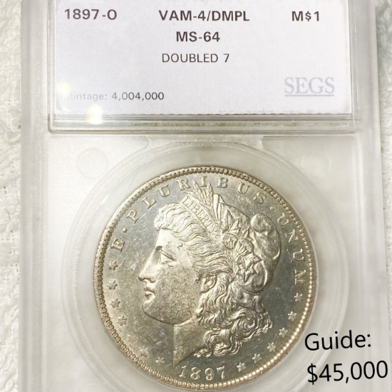 1897-O Morgan Silver Dollar SEGS-MS 64 DMPL VAM-4
