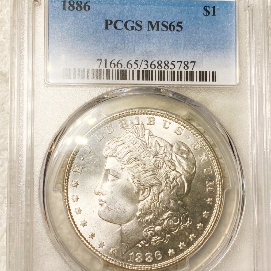 1886 Morgan Silver Dollar PCGS - MS65