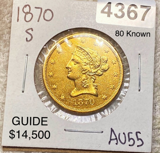 1870-S $10 Gold Eagle CHOICE AU