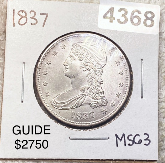 1837 Capped Bust Half Dollar CHOICE BU