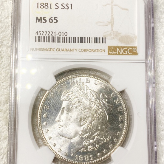 1881-S Morgan Silver Dollar NGC - MS65