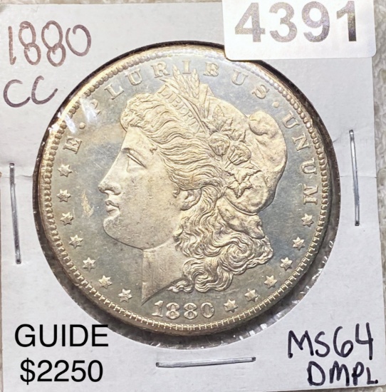 1880-CC Morgan Silver Dollar CHOICE BU DMPL