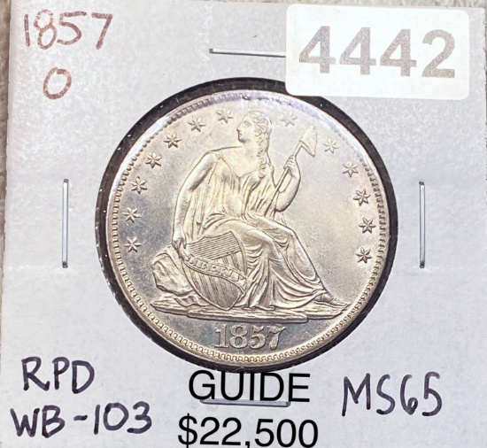 1857-O Seated Half Dollar GEM BU RPD WB-103