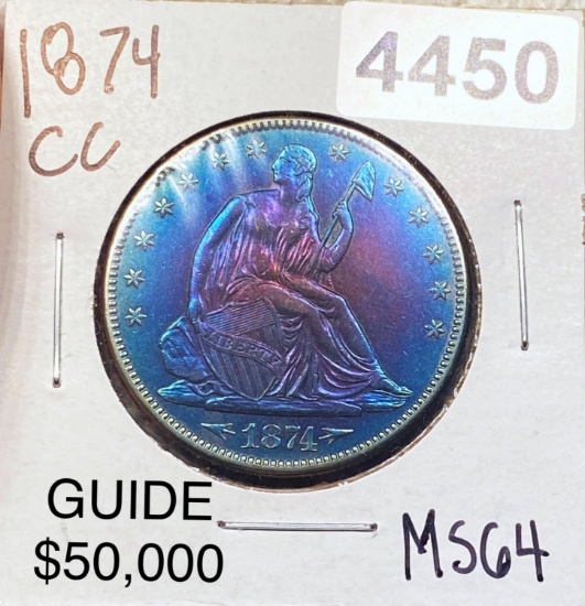 1874-CC Seated Half Dollar CHOICE BU
