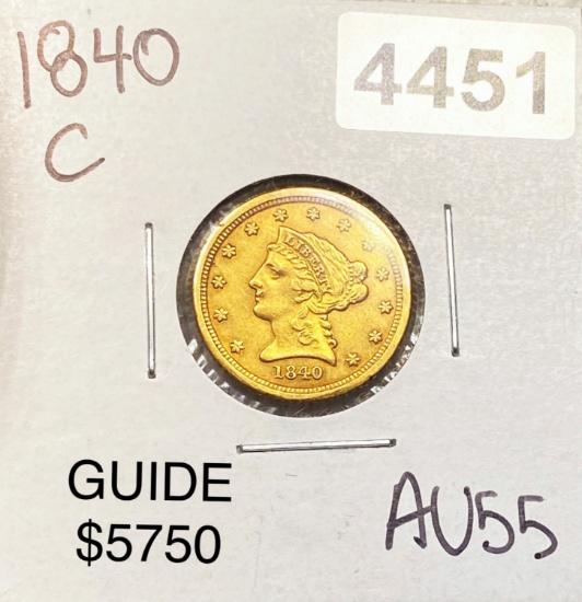 1840-C $2.50 Gold Quarter Eagle CHOICE AU