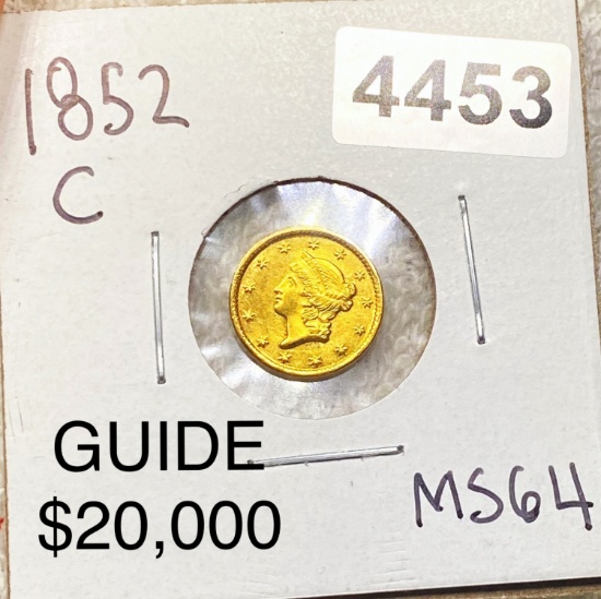 1852-C Rare Gold Dollar CHOICE BU