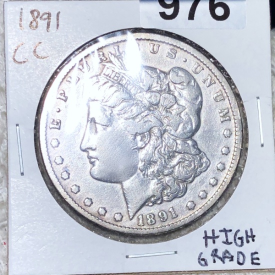 1891-CC Morgan Silver Dollar HIGH GRADE