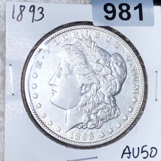 1893 Morgan Silver Dollar ABOUT UNCIRCULATED