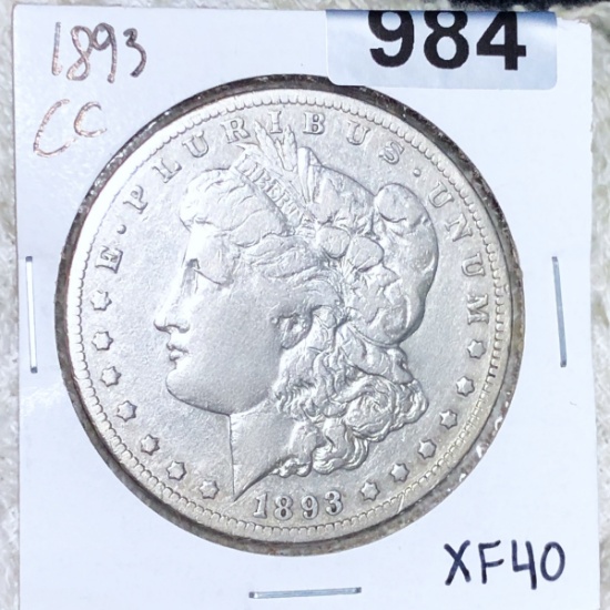 1893-CC Morgan Silver Dollar LIGHTLY CIRCULATED