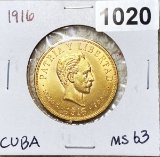 1916 Cuba Gold 10 Pesos UNCIRCULATED
