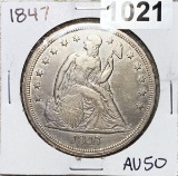 1847 Seated Liberty Dollar ABOUT UNCIRCULATED