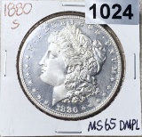 1880-S Morgan Silver Dollar GEM BU DMPL
