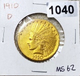 1910-D Gold Indian Eagle UNCIRCULATED
