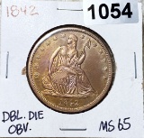 1842 DDO Seated Liberty Half Dollar GEM BU