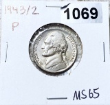 1943/2 Jefferson Nickel GEM BU