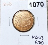 1868 Two Cent Piece UNCIRCULATED RED
