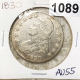 1830 Capped Bust Silver Half Dollar CHOICE AU