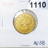 1846 GOLD Half Eagle $5 CHOICE AU