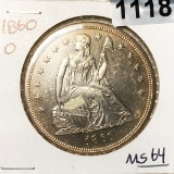 1860-O Seated Liberty Silver Dollar UNCIRCULATED