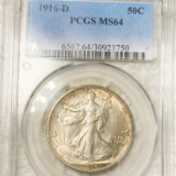 1916-D Walking Half Dollar PCGS - MS64