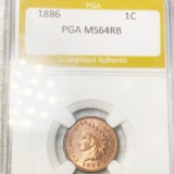 1886 Indian Head Penny PGA - MS 64 RB