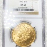 1903 $20 Gold Double Eagle NGC - MS63