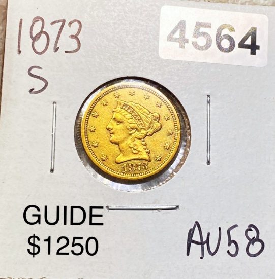 1873-S $2.50 Gold Quarter Eagle CHOICE AU