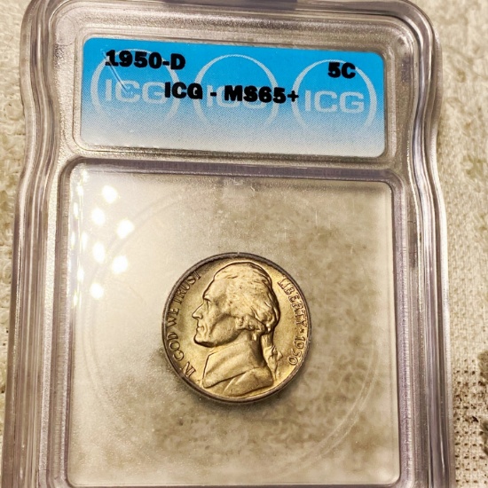 1950-D Jefferson Nickel ICG - MS65+