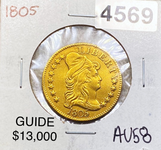 1805 $5 Gold Half Eagle CHOICE AU