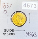 1857-O $2.50 Gold Quarter Eagle CHOICE BU