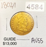 1802/1 $5 Gold Half Eagle CHOICE AU