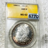 1885 Morgan Silver Dollar ANACS - MS62