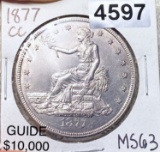 1877-CC Silver Trade Dollar CHOICE BU