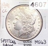 1891-CC Morgan Silver Dollar CH BU SPITTING EAGLE