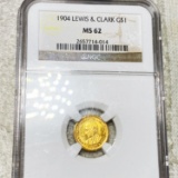 1904 Lewis & Clarke Gold Dollar NGC - MS62