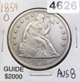 1859-O Seated Liberty Dolar CHOICE AU