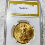 1924 $20 Gold Double Eagle PCA - MS63