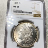 1882 Morgan Silver Dollar NGC - MS65