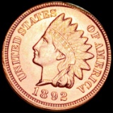 1892 Indian Head Penny GEM BU RED
