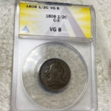 1808 Draped Bust Half Cent ANACS - VG8 C-3