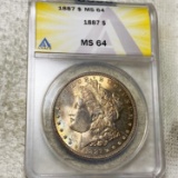 1887 Morgan Silver Dollar ANACS - MS64